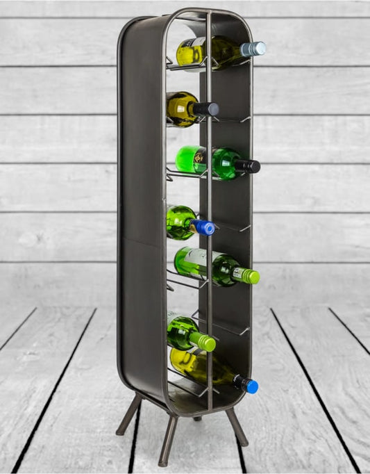 Industrial Metal Wine Bottle Rack