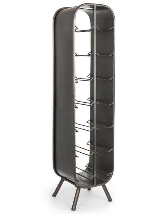 Industrial Metal Wine Bottle Rack