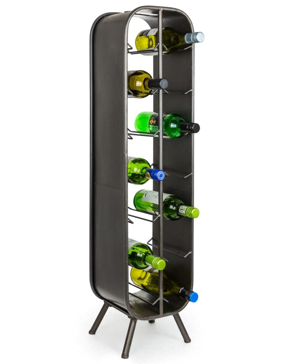 Industrial Metal Wine Bottle Rack