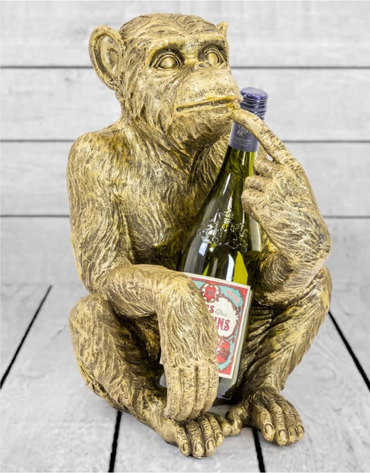 Antiqued Gold Sitting Monkey Figure / Bottle Holder (Copy)