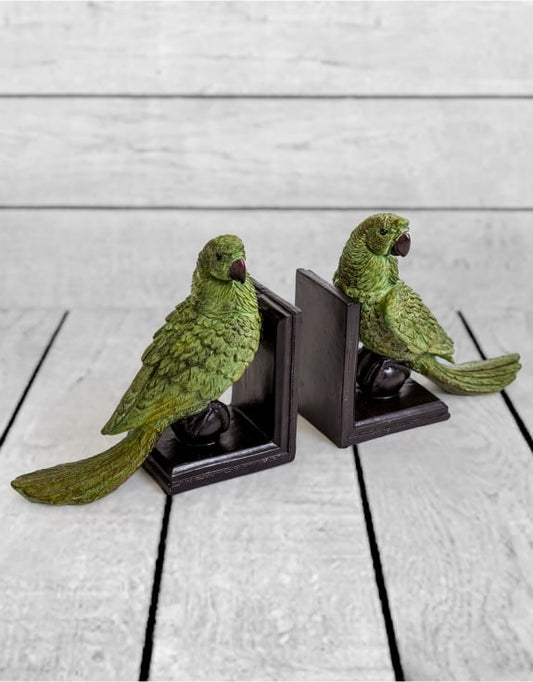 Green Parrot Bookends