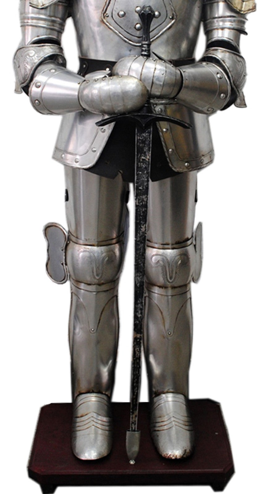 Silver Medieval Suit of Armour With Sword