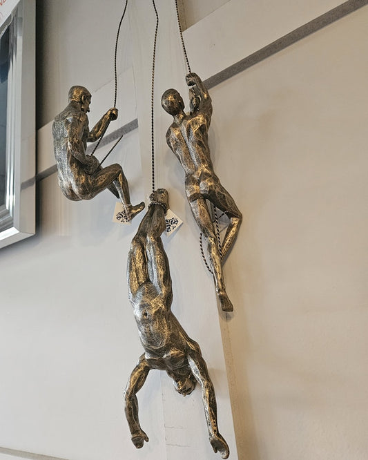 Set of 3 Abseiling Men Copper
