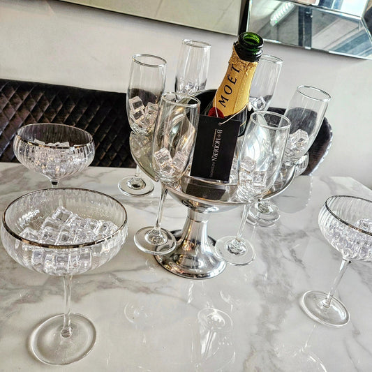 Champagne Bottle Holder with Glasses