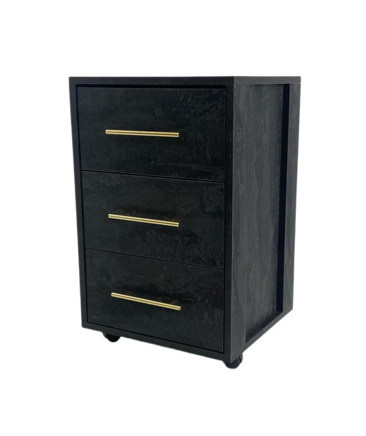 Venus Dark 3 Drawer Bedside Table