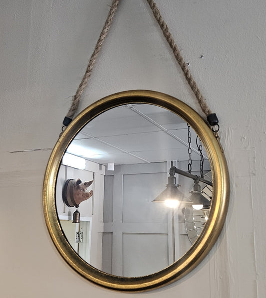 Small Gold Hanging Mirror