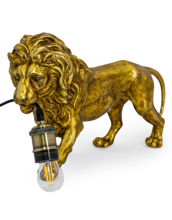 Antique Gold Lion Table Lamp