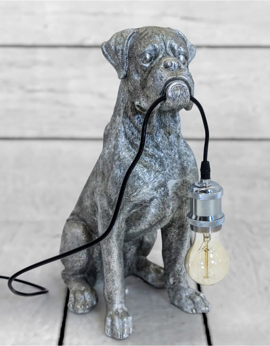 Antique Boxer Dog Table Lamp