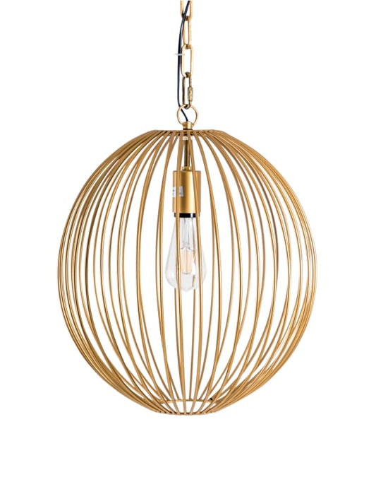 Gold Large Wire Sphere Ceiling Light