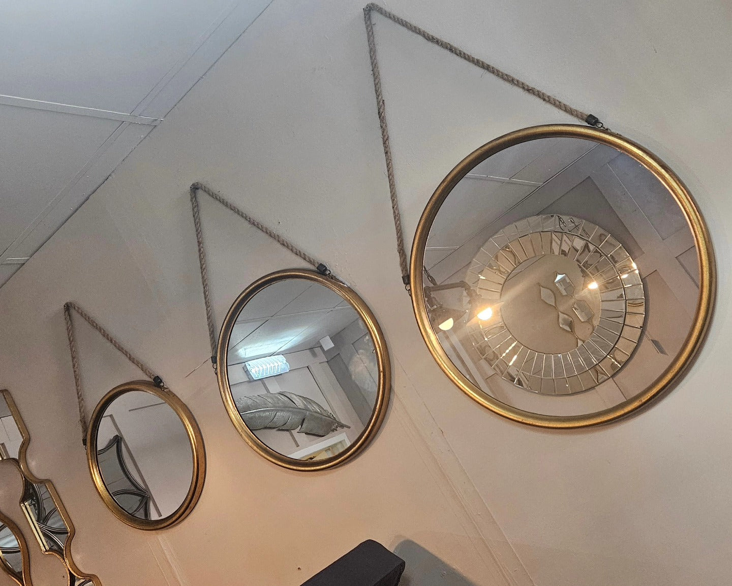 Small Gold Hanging Mirror