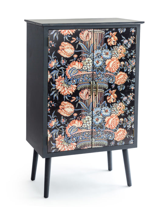 Boho Floral Column Side Cabinet