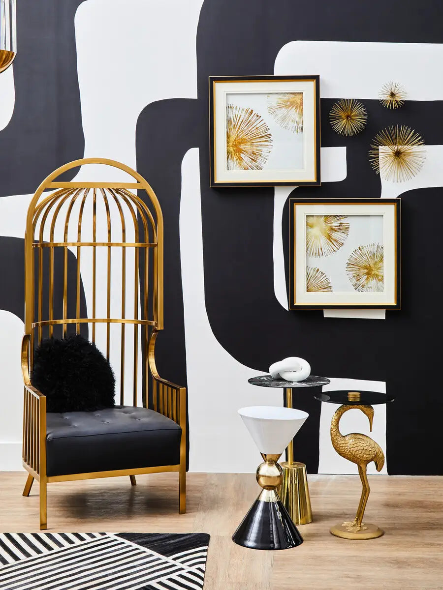 Dianna Gold Cage Chair