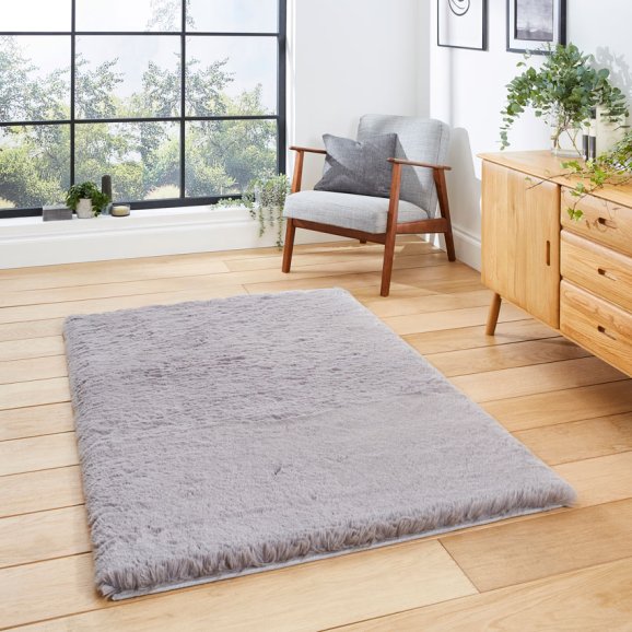 Super Fur Rug Grey