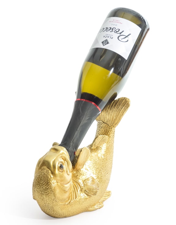 Drink Like a Fish Gold Wine Bottle Holder