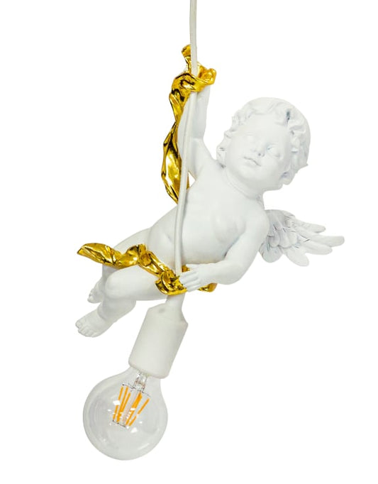 White and Gold Cherub Pendant