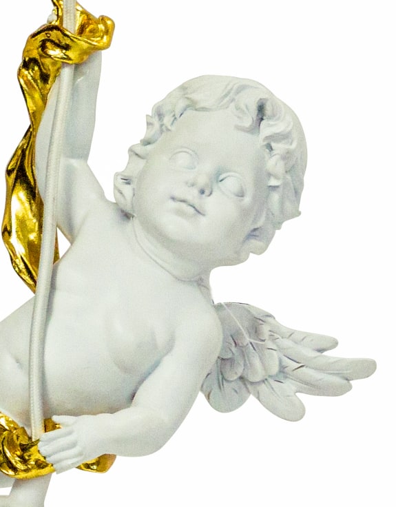 White and Gold Cherub Pendant