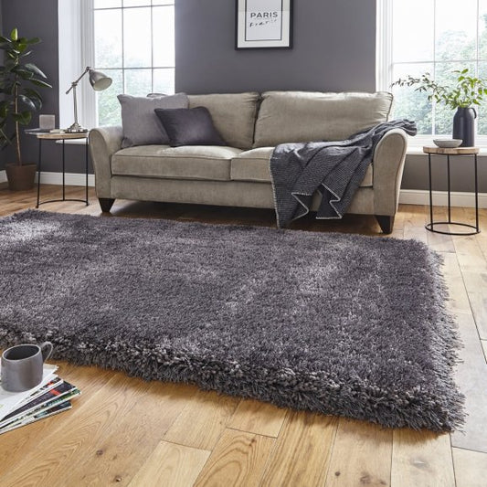 Mia Dark Grey Thick Pile Rug