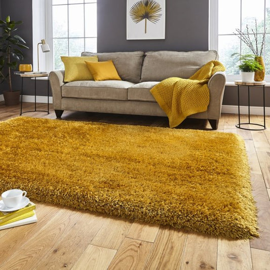 Mia Mustard Thick Pile Rug