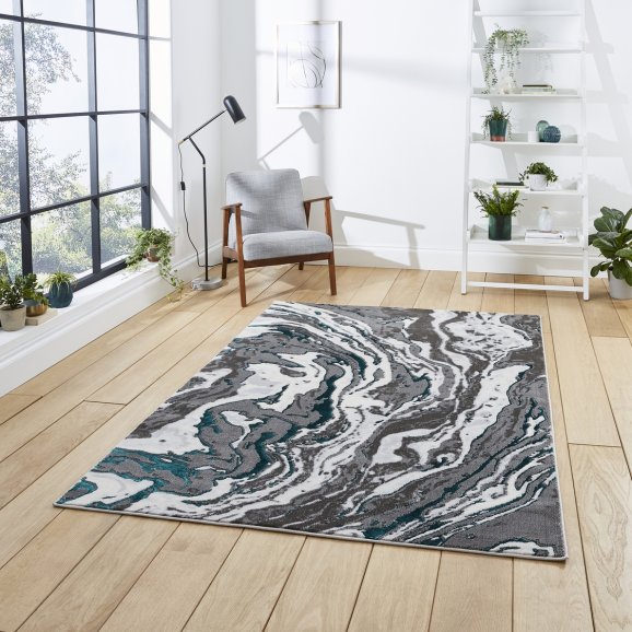 Leo Abstract Rug Grey/Green