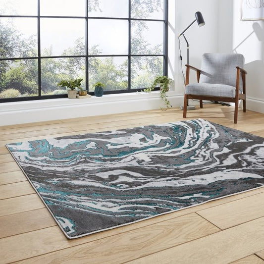 Leo Abstract Rug Grey/Green
