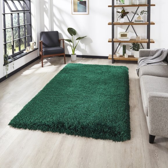 Mia Emeral Green Thick Pile Rug