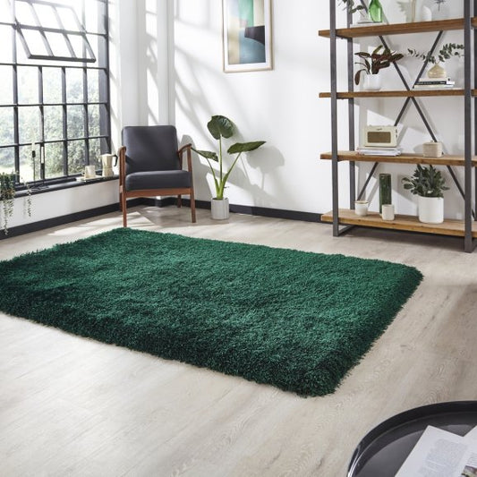 Mia Emeral Green Thick Pile Rug
