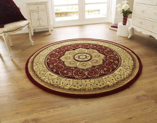 Vintage Red Round Rug