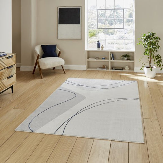 Leo Grey/Blue Modern Abstract Rug