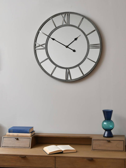 Silver Beaded Clock