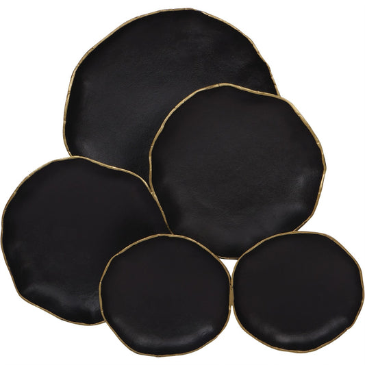 Black and Gold Metal Abstract Wall Decor