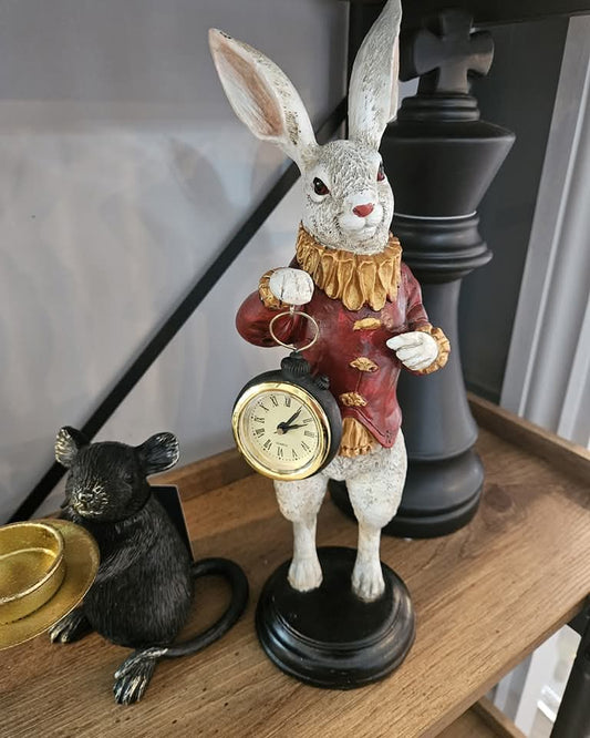 White Rabbit With Working Pocket Watch