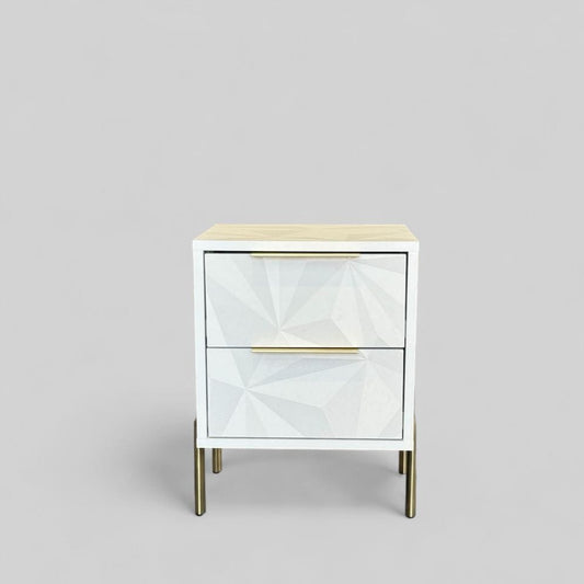 Linthorpe White 2 Drawer Bedside Table