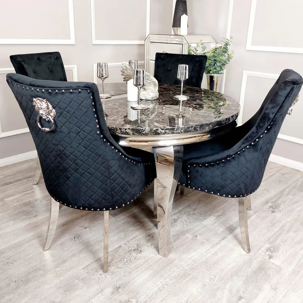 Louis Dining Table and Florence Buttoned Chairs