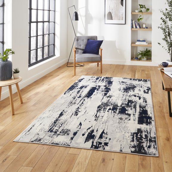 Leo Rug Grey/Navy