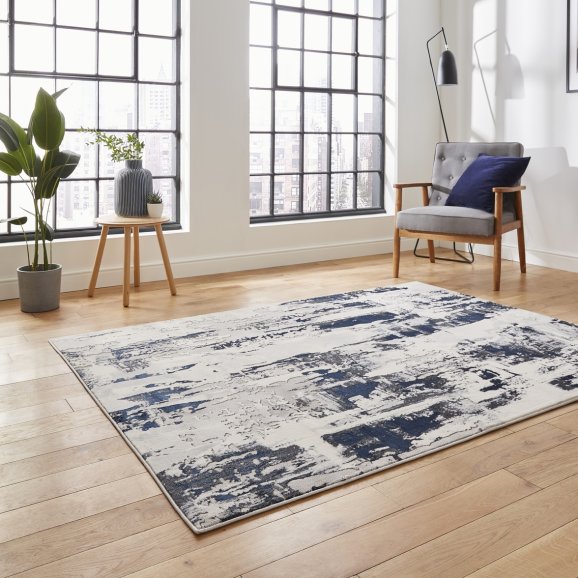 Leo Rug Grey/Navy
