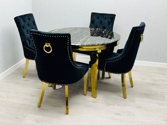 Rosileen Round Dining Table and 4 Chairs