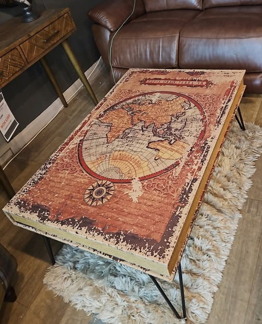 World Map Book Coffee Table