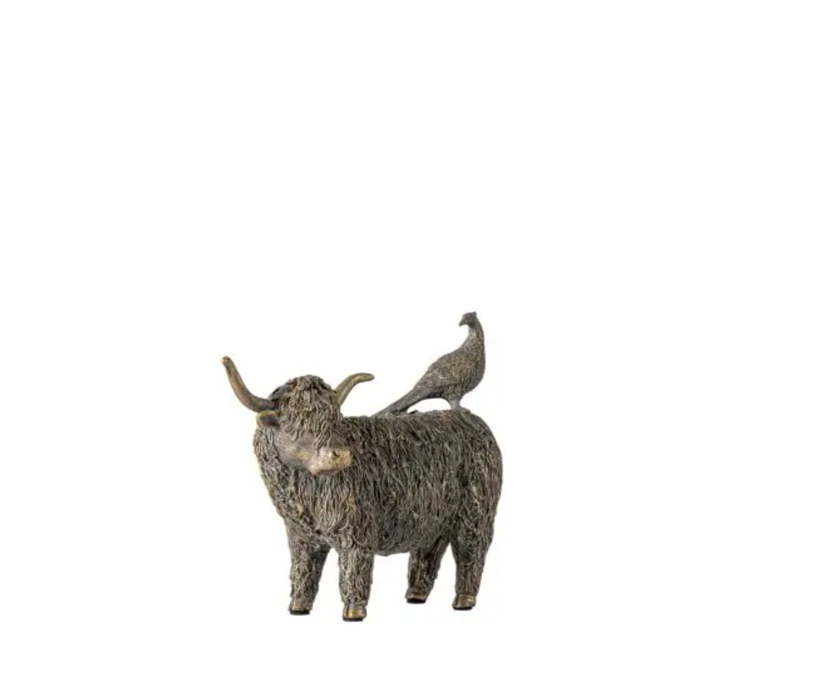 Highland Cow and Pheasant Ornament