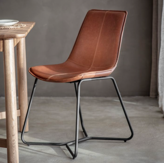 Pair of Hawley Dining Chairs Brown