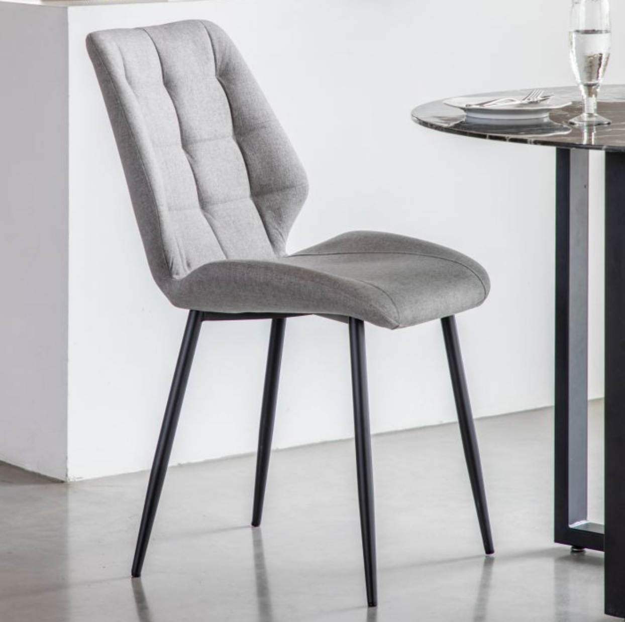 Pair of Melane Dining Chairs Grey