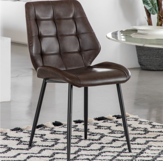 Pair of Melane Dining Chairs Brown