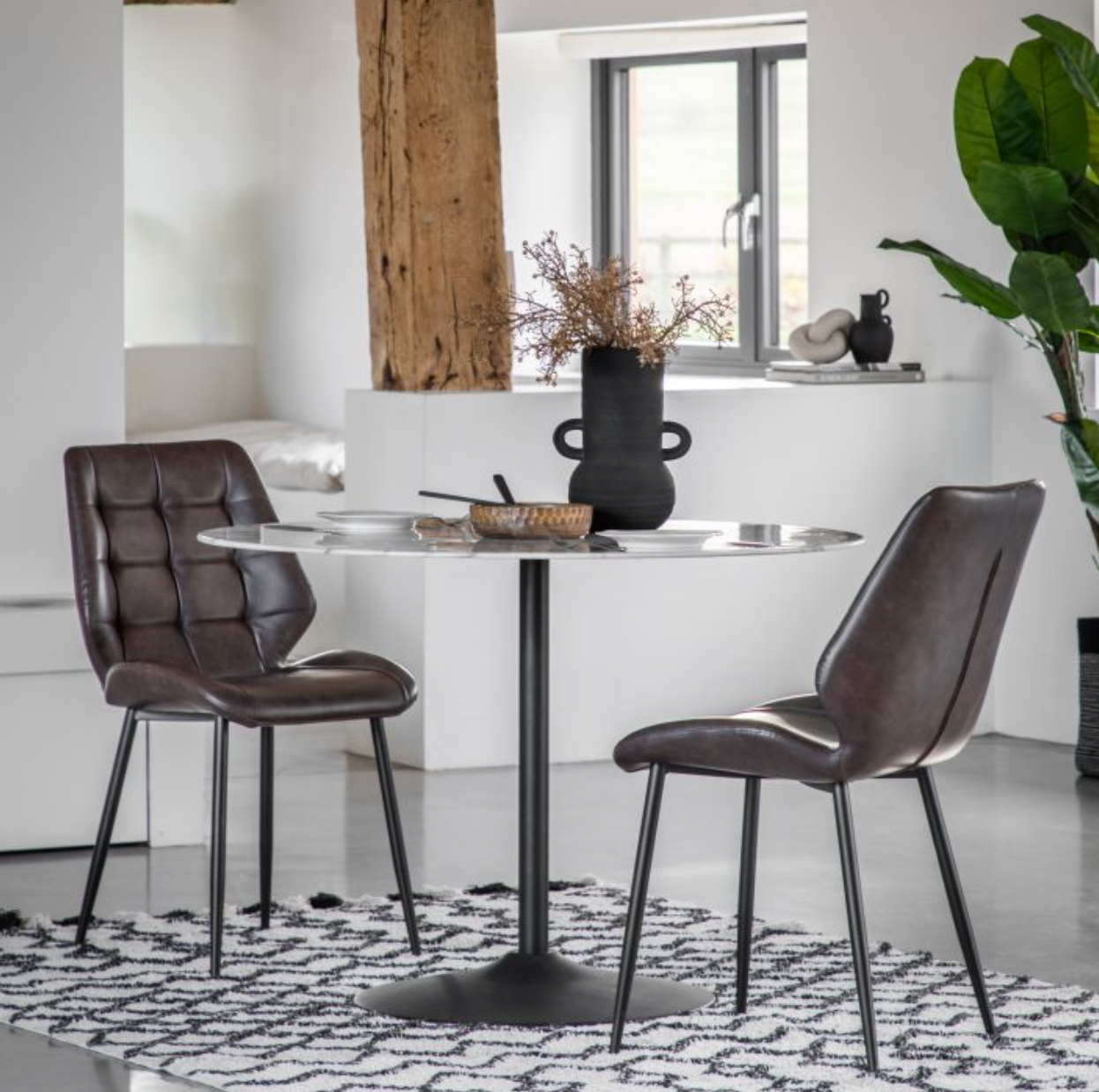 Pair of Melane Dining Chairs Brown