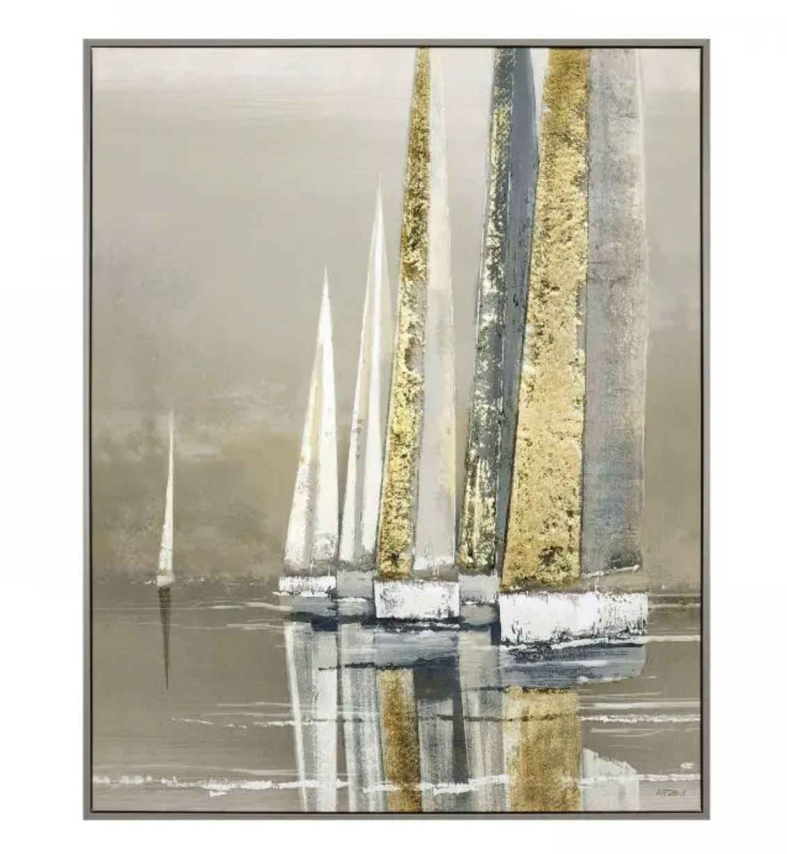 Gold Seas Framed Canvas