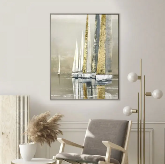 Gold Seas Framed Canvas