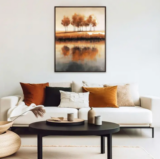 Gold Trees Framed Canvas