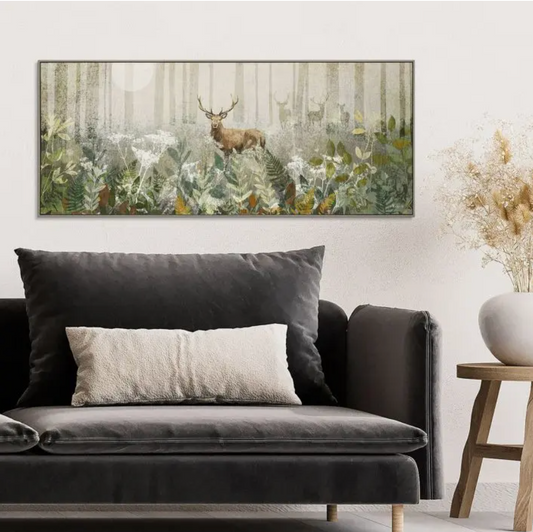 Standing Stag Framed Canvas