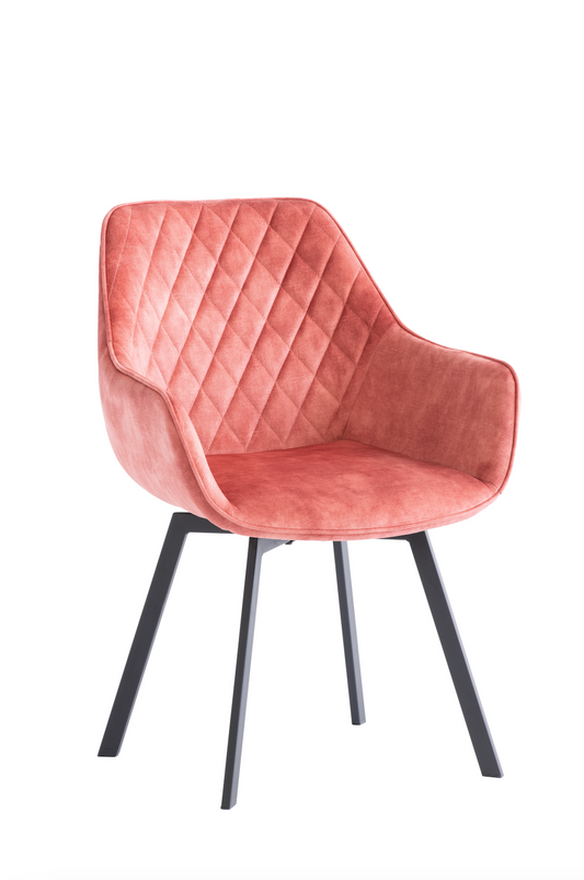 Pair of Venice Pink Swivel Dining Chairs