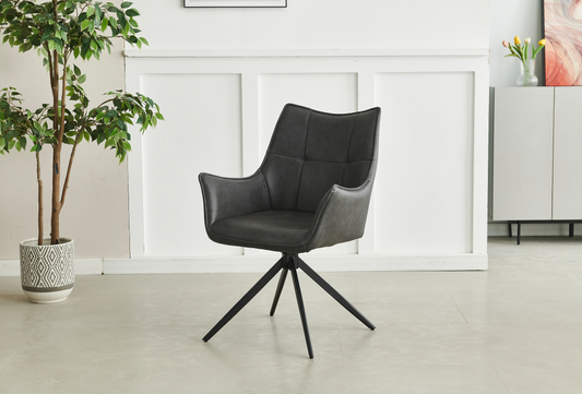 Pair of Victoria Charcoal Dining Chairs