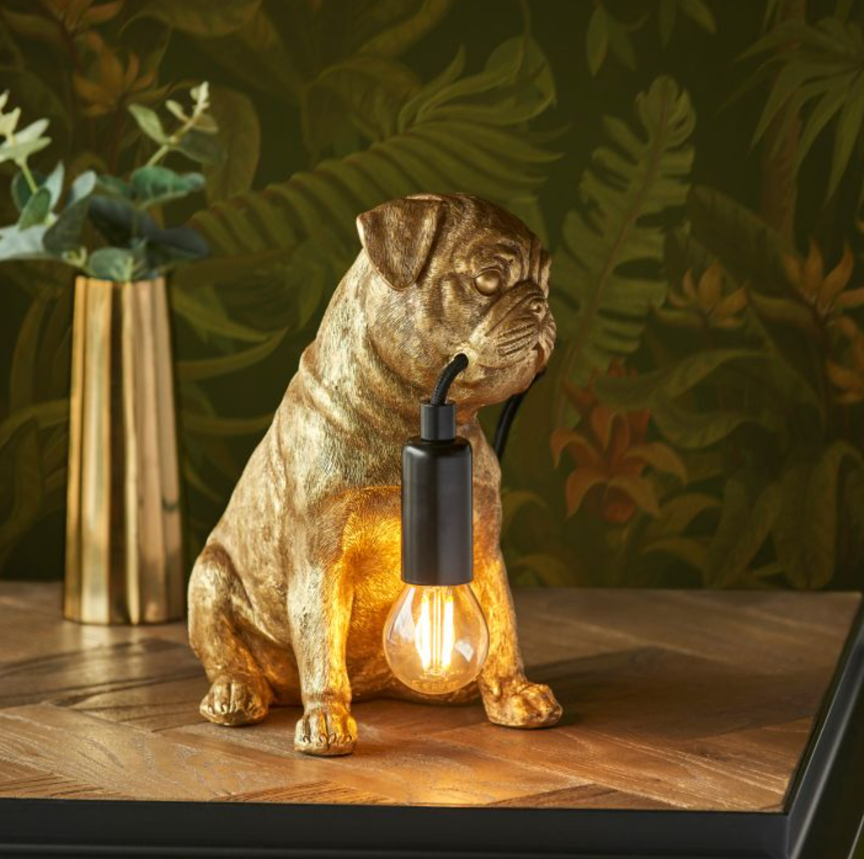 Pug Gold Table Lamp