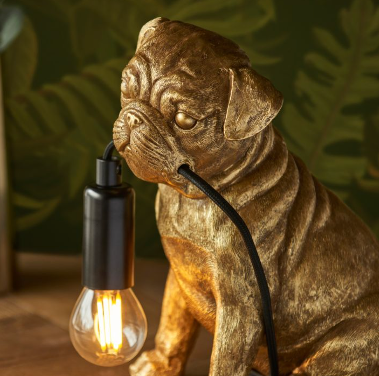 Pug Gold Table Lamp